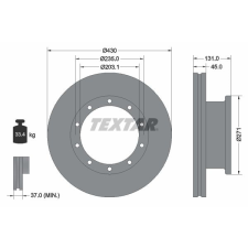 TEXTAR féktárcsa TEXTAR 93086800 féktárcsa