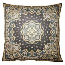 Textil párnahuzat 45x45cm, polyester, kék-barna szőnyegminta lakástextília