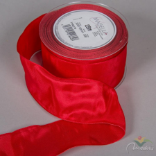  Textil szalag hagyományos drótos piros 60mmx25m dekorációs kellék