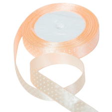  Textil szalag pöttyös barack 15mmx22m dekorációs kellék