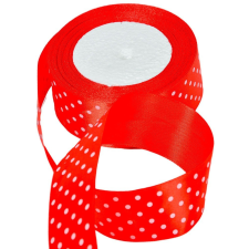  Textil szalag pöttyös piros 38mmx22m dekorációs kellék