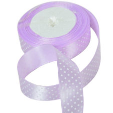  Textil szalag pöttyös világos lila 25mmx 22m dekorációs kellék