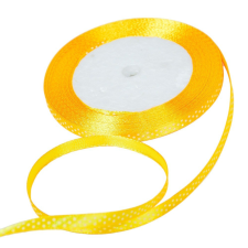  Textil szalag pöttyös világos narancs 6mmx22m dekorációs kellék