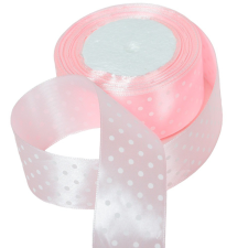  Textil szalag pöttyös világos rózsaszín 38mmx22m dekorációs kellék