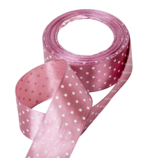  Textil szalag pöttyös világosmályva 38mmx22m dekorációs kellék