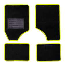  Textilszőnyeg autóba 4db-os fekete-sárga univerzális autószőnyeg