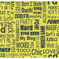 TEXTS YELLOW / sárga fekete felirat 45cm x 15m öntapadós tapéta tapéta, díszléc és más dekoráció
