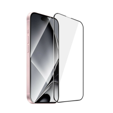 TFO Fémszegélyes edzett üveg fekete szegéllyel iPhone 15 Plus mobiltelefon kellék