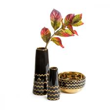  Thea1 dekoratív tál Fekete/arany 20x10 cm dekoráció