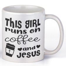 This girl runs on coffee and jesus - Kávés Bögre bögrék, csészék