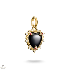 Thomas Sabo Charm Club Connect aranyozott fekete szív charm medál - CC1286-995-11 medál