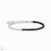 Thomas Sabo Charming Collection fekete ónix gyöngyökkel karkötő 14 cm - A2100-130-11-L14