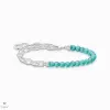 Thomas Sabo Charming Collection türkiz gyöngyökkel karkötő 19 cm - A2098-404-17-L19