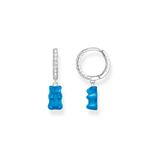Thomas Sabo CR726-052-1 Gold-plated single hoop earrings w. green Goldbears , fülbevaló