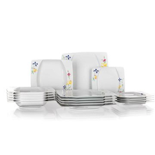 THUN Porcelán tányérkészlet EYE 18 darabos tányér és evőeszköz