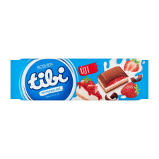  Tibi táblás tejcsokoládé tejkrém, eper ízű zselé és keksz - 275g csokoládé és édesség