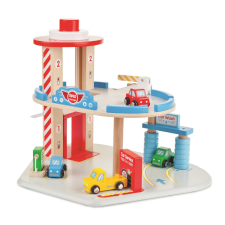Tidlo fa játék garázs lifttel és autómosóval fajáték