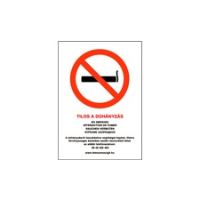 Tilos a dohányzás / No smoking - PVC tábla információs címke