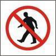  Tiltó biztonsági tábla - Belépni tilos, öntapadó fólia információs címke