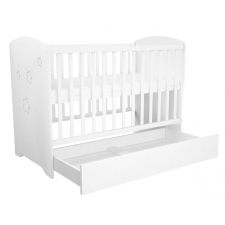 TIMBA kiságy Félix zárt végű ágyneműtartós fehér-csillagos 60x120 kiságy, babaágy