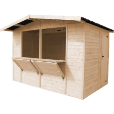  Timbela M150 fa piaci stand 2 pulttal és tárolóhellyel kerti tárolás