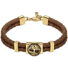 TIMBERLAND dupla férfi bőr karkötő, barna TDAGB0001903 karkötő