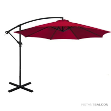 Timeless Tools Függő napernyő, fém talppal, hajtókarral, dönthető, vízálló, 270 cm, piros kerti bútor