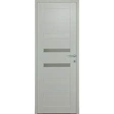  Tisza üvegbetétes beltéri dekorfóliás MDF ajtó 7 cm-es blokk tokkal fehér 88 cm építőanyag