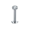  Titanium Labret Ezüst Színű Piercing Kővel