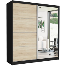  TIVARO VIII. Gardróbszekrény 203x218x60 - fekete, sonoma bútor