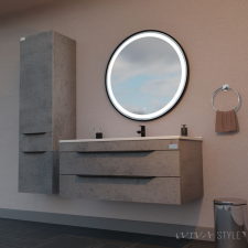 TMP VOX 85 szürke fali függesztett fürdőszobabútor 85 cm porcelán mosdókagylóval fürdőszoba bútor