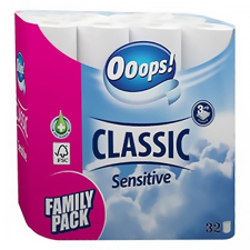  Toalettpapír OOOPS! Classic Sensitive 3 rétegű 32 tekercs higiéniai papíráru