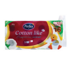  Toalettpapír PERFEX Cotton Comfort Line 3 rétegű 16 tekercses natural higiéniai papíráru