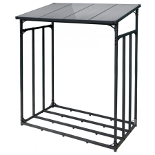  Toboli kültéri tűzifa állvány 185x70x185cm porszórt fémből kerti tárolás