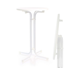 Toboli összecsukható bárasztal fehér 70cm kerek beltéri/kültéri 110cm magas bútor