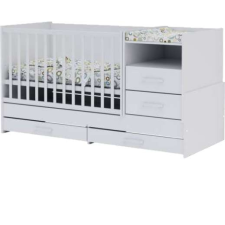 TODI White Bunny 5in1 multifunkciós kombi Kiságy pelenkázó komóddal 70x120cm - fehér kiságy, babaágy