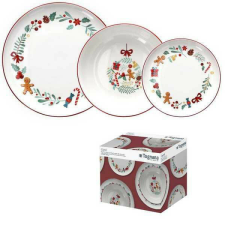 TOGNANA Carol Edge porcelán étkészlet 12 db (Mézi) tányér és evőeszköz