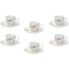 TOGNANA MADISON POESIA kávéscsészekészlet csészealjjal, 6 db, 80 ml