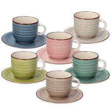 TOGNANA URBAN PASTEL teáscsészekészlet csészealjjal, többszínű, 6 db, 220 ml bögrék, csészék