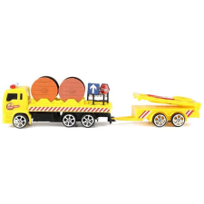 Toi-Toys Világítós citromsárga útépítési kamion – 30 cm autópálya és játékautó