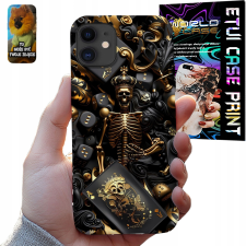 TOK APPLE IPHONE 12 MINI PÓKER KASZINÓ KÁRTYÁK KIRÁLY CSONTVÁZ + ÜVEG tok és táska