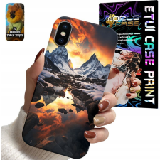 TOK APPLE IPHONE X / XS - GYÖNYÖRŰ KILÁTÁS HEGYEK HEGYCSÚCSOK PATAK + ÜVEG tok és táska