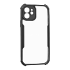 TokShop Apple iPhone 12 Pro, Szilikon tok, közepesen ütésálló, légpárnás sarok, akril hátlap, Anti-Drop Case, átlátszó/fekete