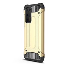 TokShop Huawei P40, Műanyag hátlap védőtok, Defender, fémhatású, arany tok és táska