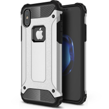 TokShop Huawei Y7 Pro (2019), Műanyag hátlap védőtok, Defender, fémhatású, ezüst tok és táska