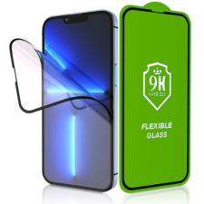 TokShop Samsung Galaxy A14 4G / A14 5G SM-A145F / A146B, Kijelzővédő fólia, ütésálló fólia, Tempered Glass (edzett üveg), 5D, Full Glue, Nano Flexi Glass, fekete (130918) mobiltelefon kellék