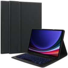 TokShop Samsung Galaxy Tab S9 FE Plus (12.4) SM-X610 / X616B, Bluetooth billentyűzetes mappa tok, érintőceruza tartó, TP SC Pen + Keyboard, fekete (TS3881) tablet tok