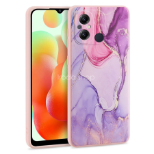 TokShop Xiaomi Redmi 12C, Szilikon tok, márvány minta, TP Mood, lila tok és táska