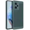 TokShop Xiaomi Redmi Note 13 Pro 4G / Poco M6 Pro 4G, Műanyag hátlap védőtok, légáteresztő, lyukacsos minta, Breezy, sötétzöld