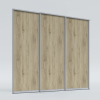  Tolóajtós gardróbszekrény, 265 x 220 cm, 3x kekszes tölgyfa
